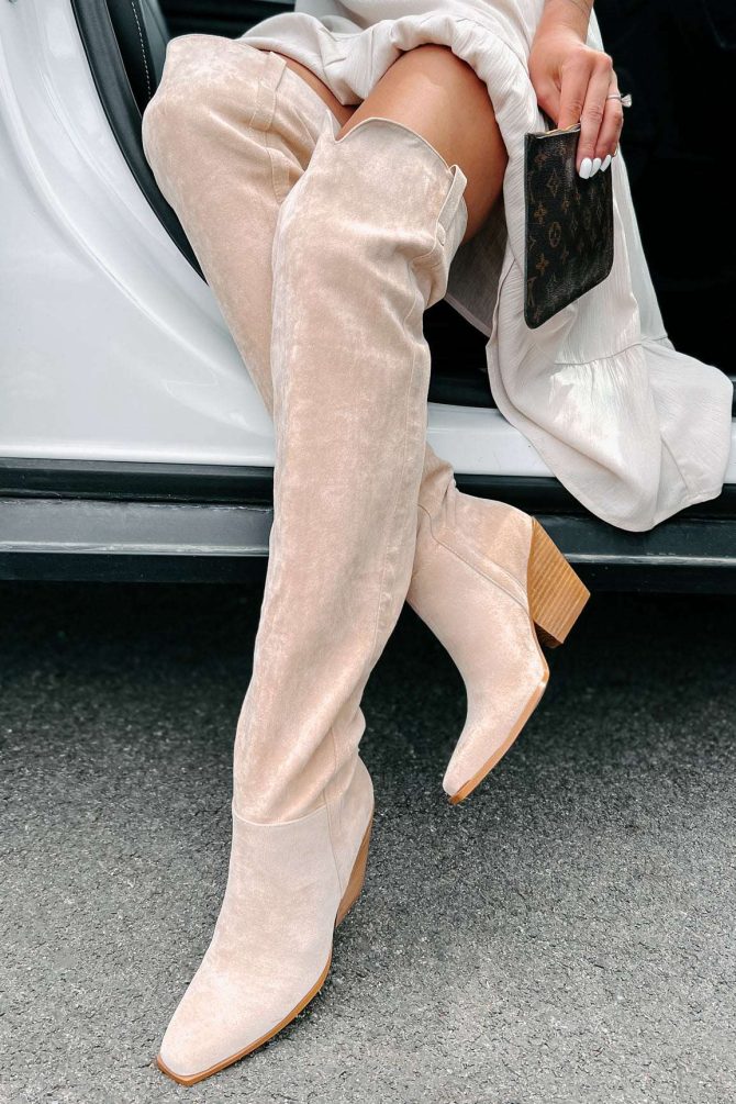 Calahari Faux Suede Over The Knee Billini Boots (Sahara Suede) · NanaMacs