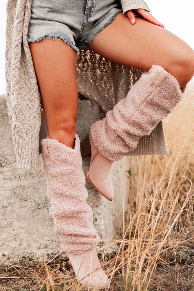 Boujee Cowgirl Slouchy Sherpa Boots (Pink) · NanaMacs - Image 4