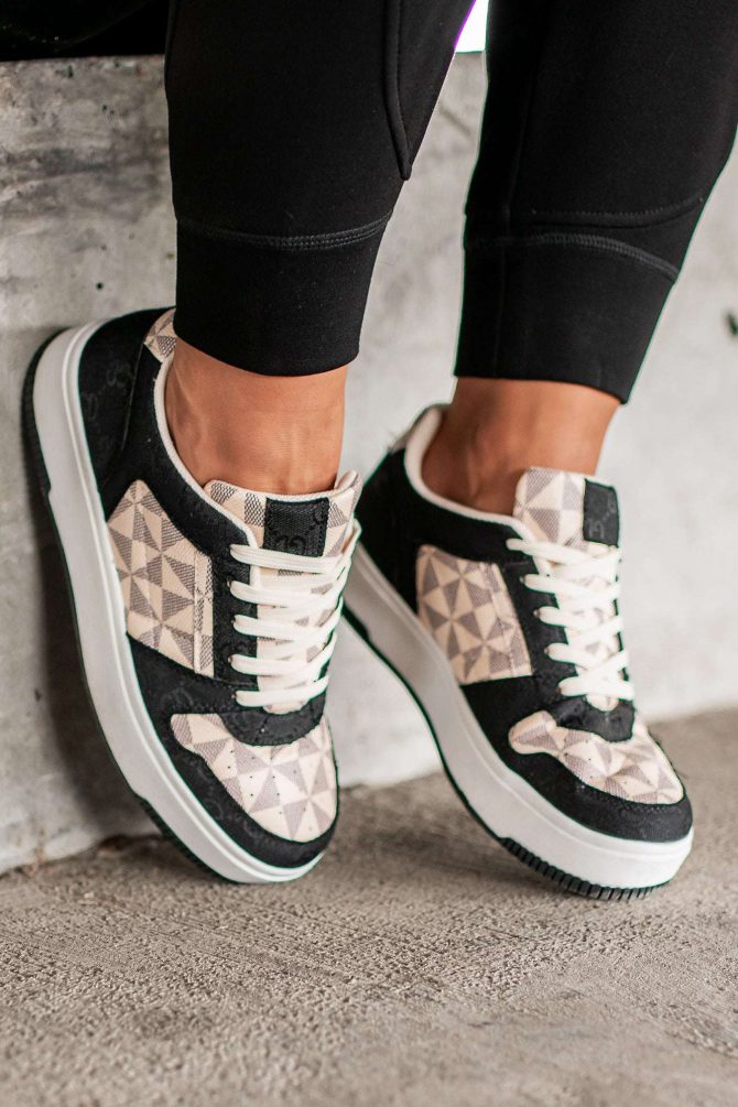 School Yard Style Colorblock Platform Sneakers (Black/Multi) · NanaMacs