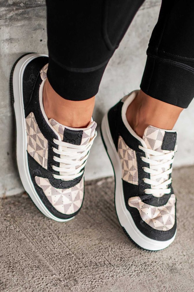School Yard Style Colorblock Platform Sneakers (Black/Multi) · NanaMacs - Image 2