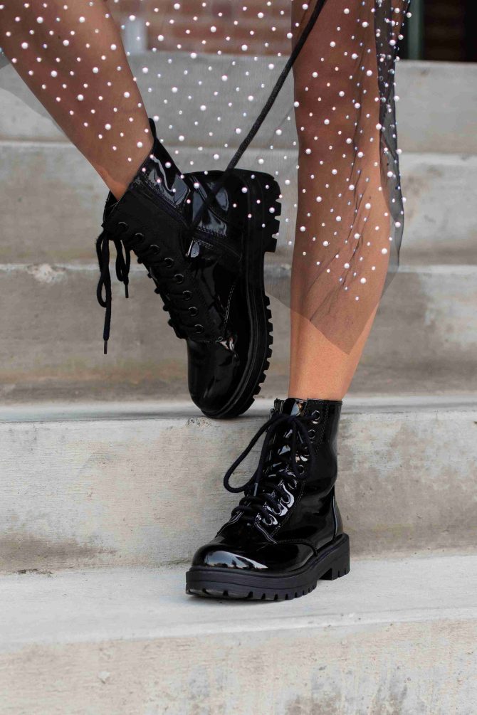 Taking Command Patent Leather Combat Boots (Black) · NanaMacs - Image 3