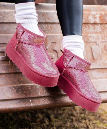 It's Been Real Sequin Platform Booties (Pink) · NanaMacs