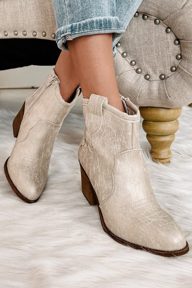 Deceiving Looks Chinese Laundry Faux Leather Booties (Metalic Natural) · NanaMacs - Image 4