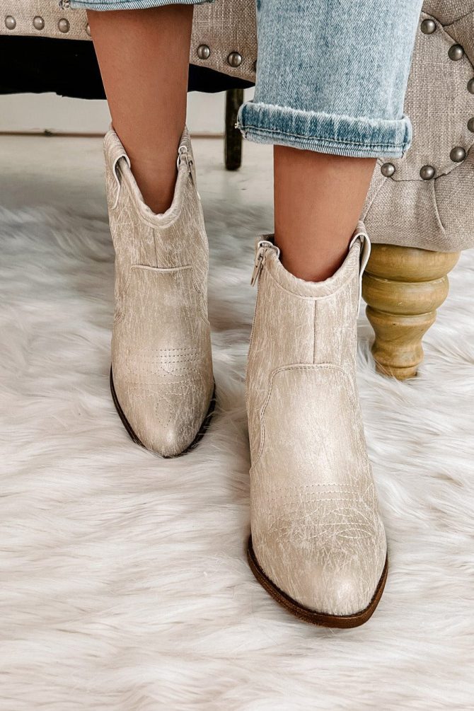 Deceiving Looks Chinese Laundry Faux Leather Booties (Metalic Natural) · NanaMacs - Image 3