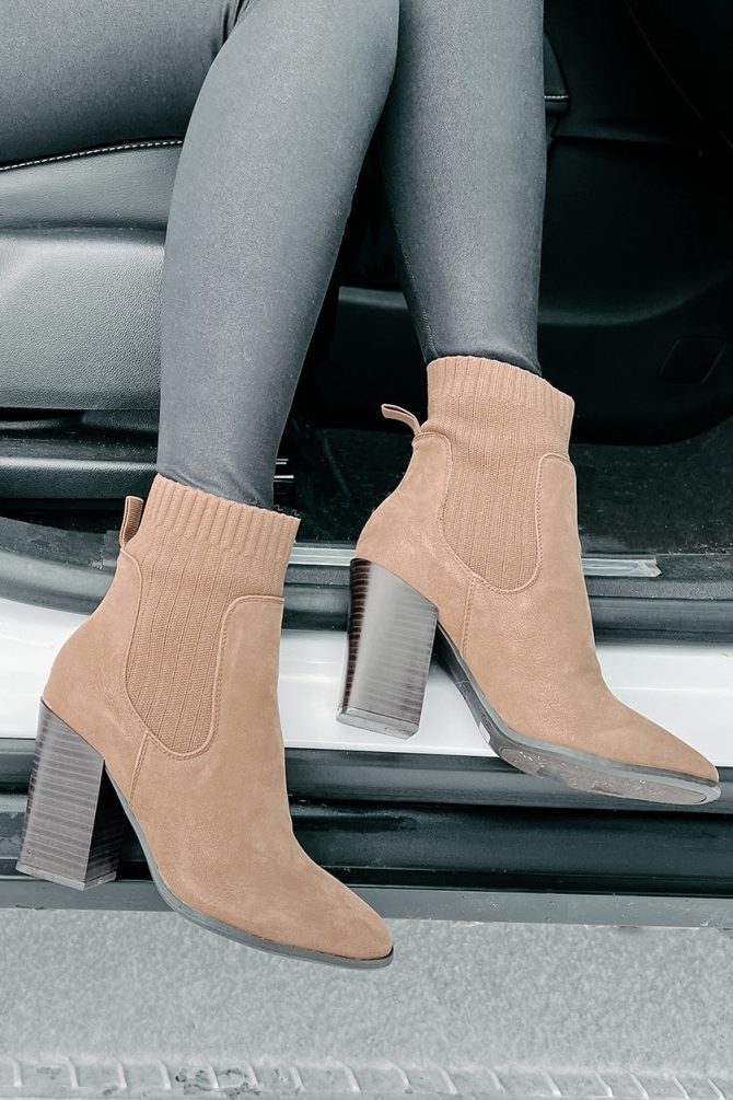 Ramp It Up Ankle Knit Booties (Taupe) · NanaMacs - Image 2