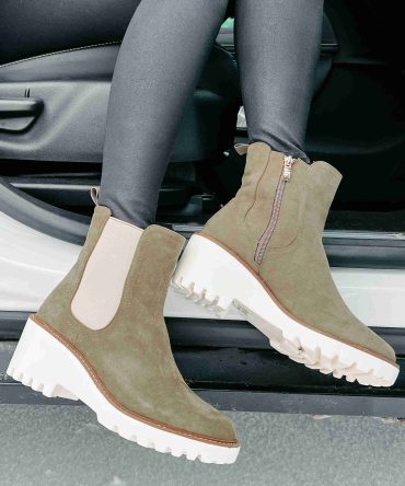 Easily Empowered Faux Suede Booties (Olive) · NanaMacs