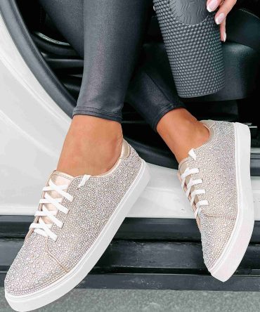 Dazzling Days Rhinestone Sneakers (Nude) · NanaMacs