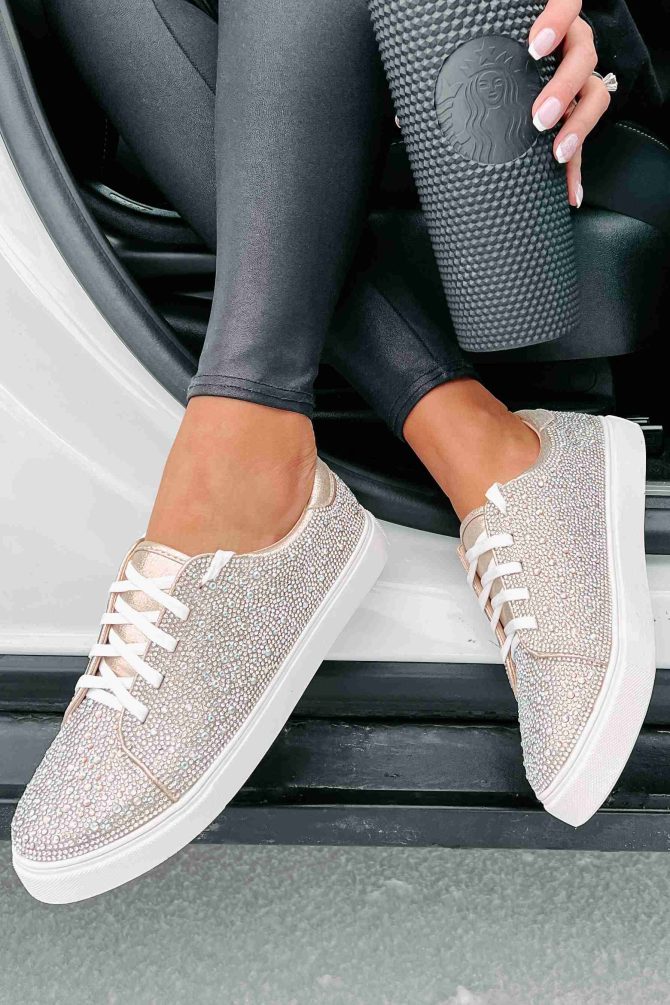 Dazzling Days Rhinestone Sneakers (Nude) · NanaMacs