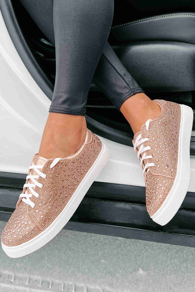 Dazzling Days Rhinestone Sneakers (Rose Gold) · NanaMacs - Image 4
