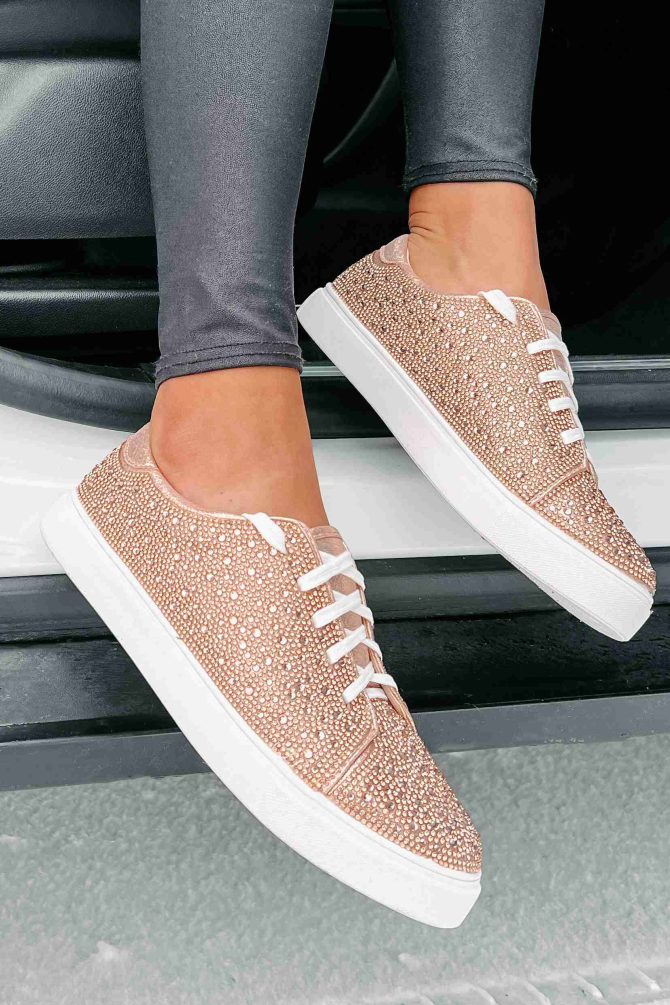 Dazzling Days Rhinestone Sneakers (Rose Gold) · NanaMacs - Image 3