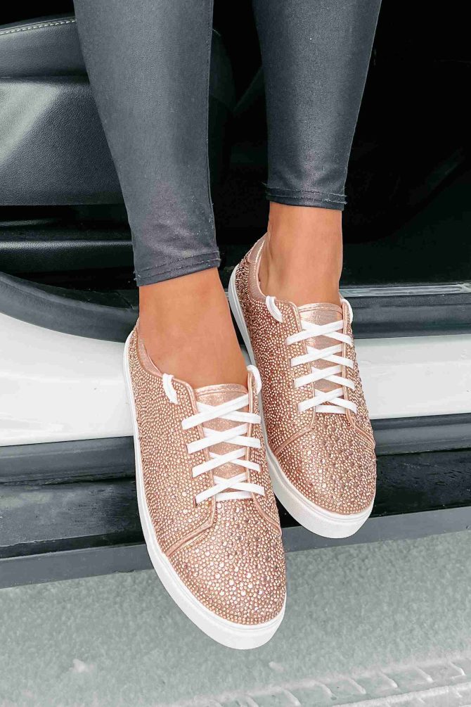 Dazzling Days Rhinestone Sneakers (Rose Gold) · NanaMacs - Image 2