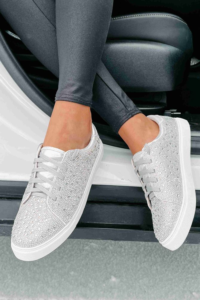 Dazzling Days Rhinestone Sneakers (Silver) · NanaMacs - Image 3