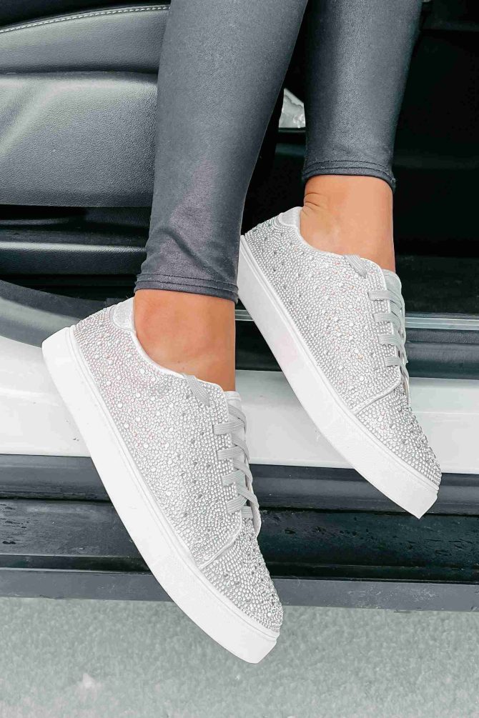 Dazzling Days Rhinestone Sneakers (Silver) · NanaMacs - Image 4