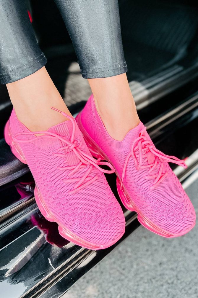 Style Activated Flyknit Sneakers (Hot Pink) · NanaMacs - Image 2