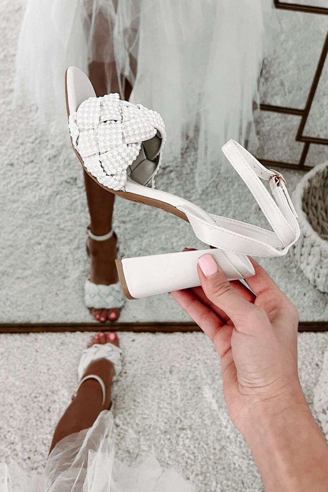 Aim Higher Beaded Strap Heeled Sandals (Ivory) · NanaMacs - Image 2