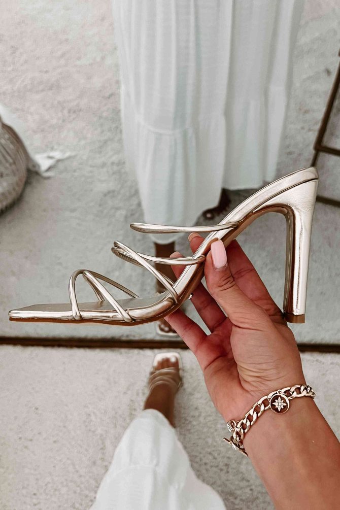 Cattie Strappy Metallic Billini Heels (Gold) · NanaMacs - Image 3