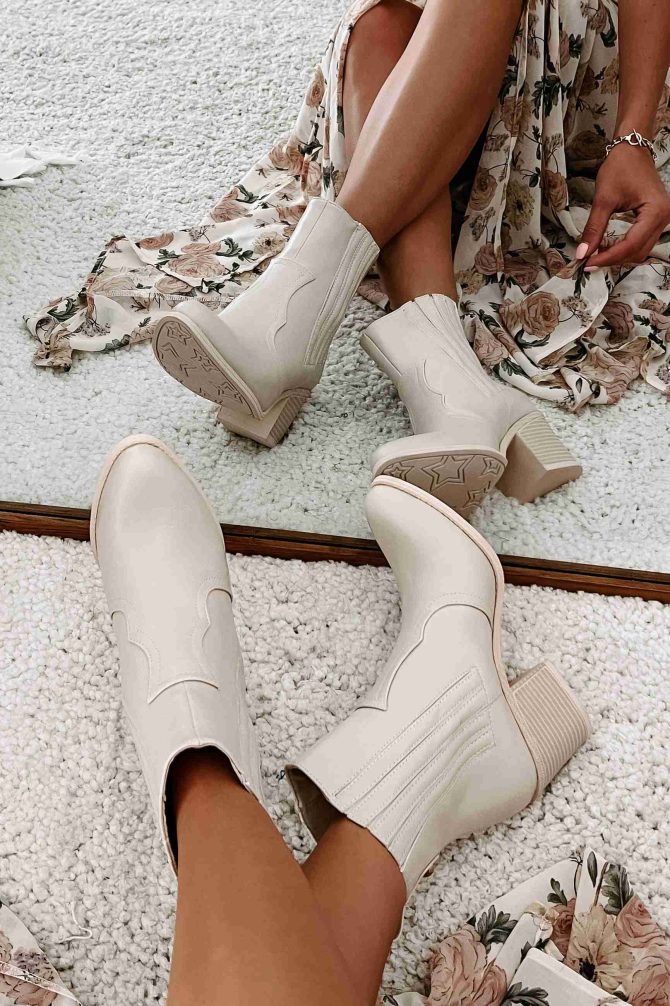 Honest To A Fault Western Bootie (Cream) · NanaMacs