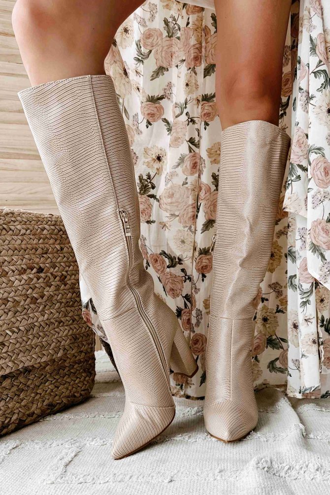 Milla Knee High Billini Boots (Light Taupe Scale) · NanaMacs - Image 2