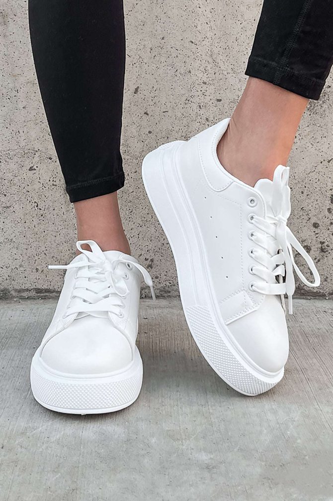 Doorbuster Just Playin' Around Platform Sneakers (White) · NanaMacs