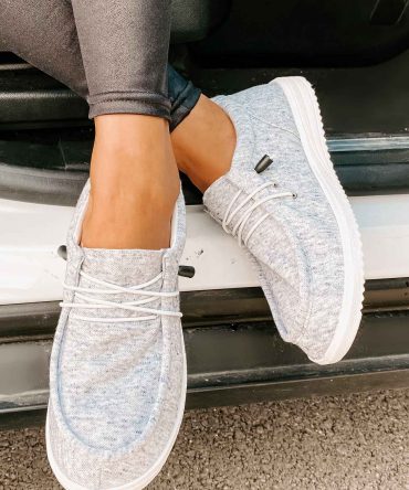 Routine Check Canvas Slip-On Sneakers (Light Grey) · NanaMacs