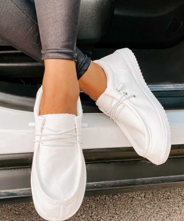 Routine Check Canvas Slip-On Sneakers (White) · NanaMacs
