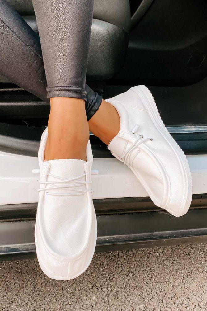 Routine Check Canvas Slip-On Sneakers (White) · NanaMacs
