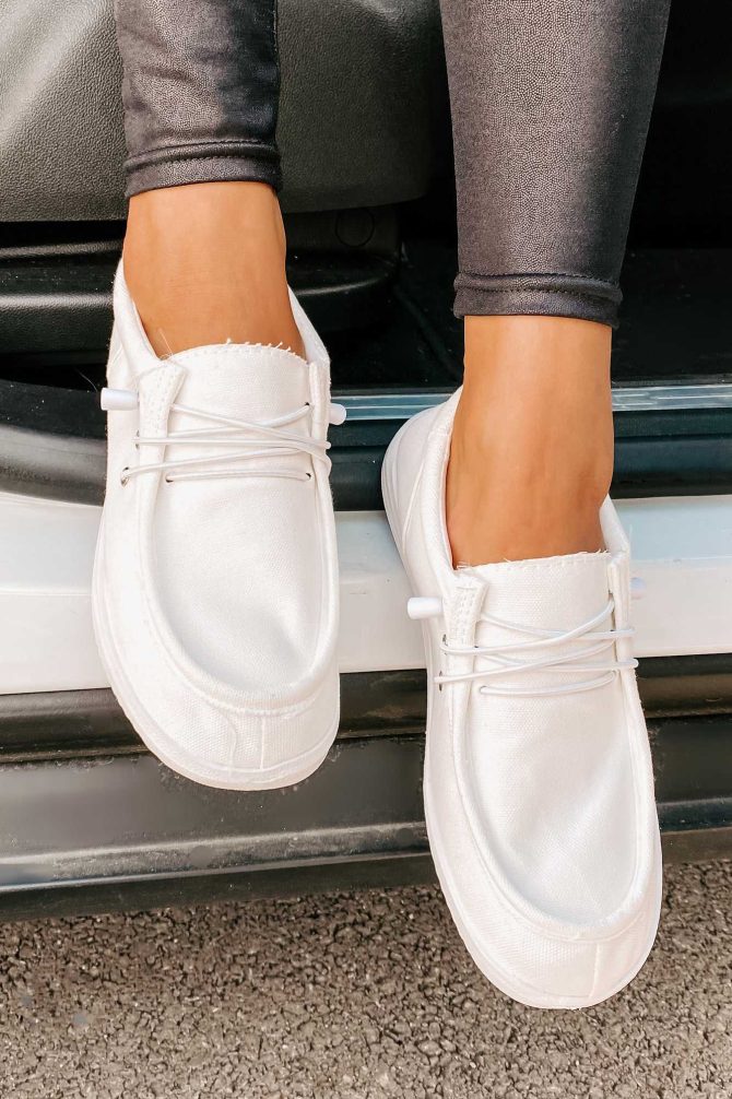 Routine Check Canvas Slip-On Sneakers (White) · NanaMacs - Image 3
