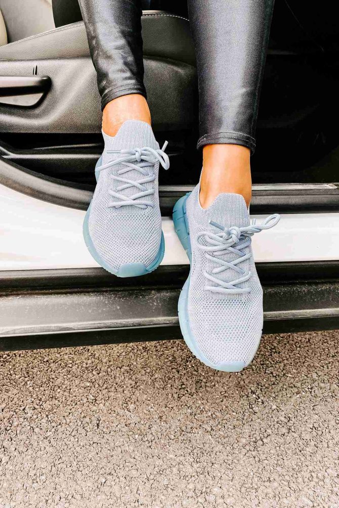 Motivated To Move Sock Knit Sneakers (Blue) · NanaMacs - Image 4