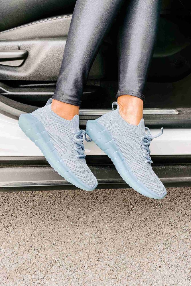 Motivated To Move Sock Knit Sneakers (Blue) · NanaMacs - Image 3