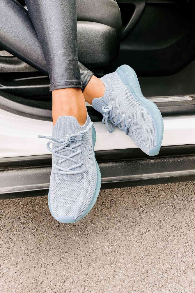 Motivated To Move Sock Knit Sneakers (Blue) · NanaMacs