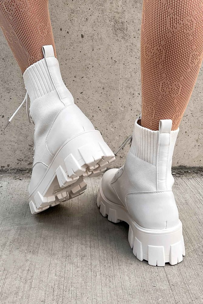 Doorbuster On Your Six Flyknit Lace-Up Combat Boot (Off White) · NanaMacs - Image 3