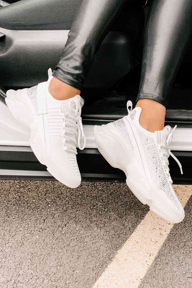 Raise The Bar Steve Madden Chunky Rhinestone Sneakers (White Multi) · NanaMacs - Image 3