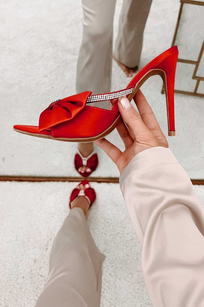 Starstruck Rhinestone Bow Heels (Red) · NanaMacs - Image 4