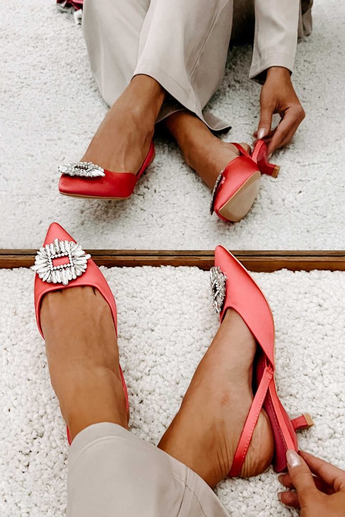 Taste Of Success Satin Slingback Kitten Heels (Hot Pink) · NanaMacs
