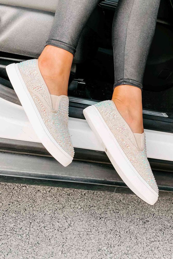 Infinity Rhinestone Slip-On Sneakers (Nude) · NanaMacs - Image 3