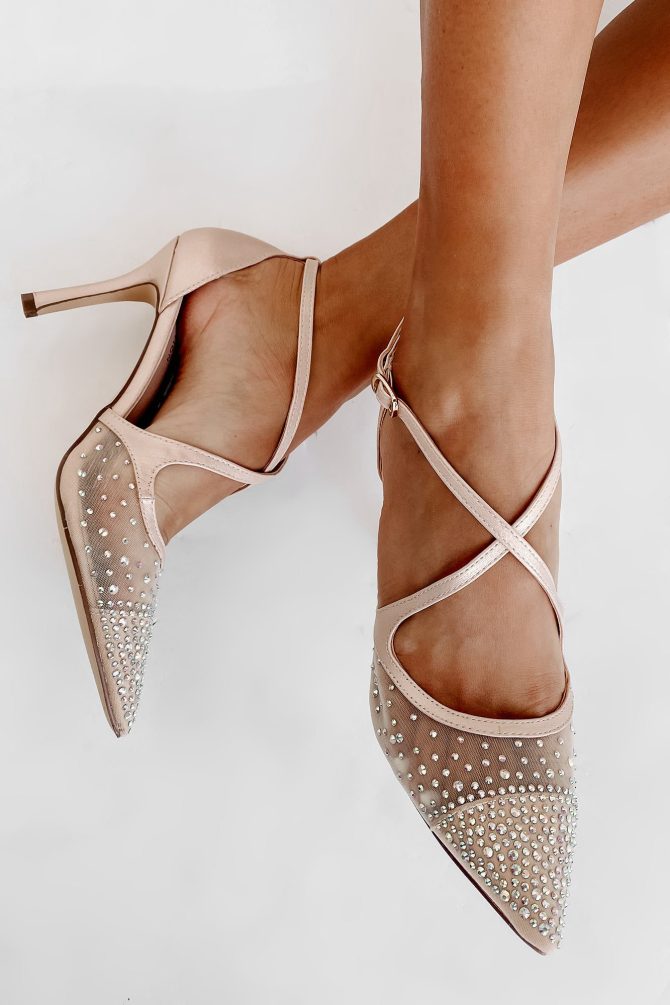 Exclusive Invitation Rhinestone Mesh Pumps (Champagne) · NanaMacs - Image 2