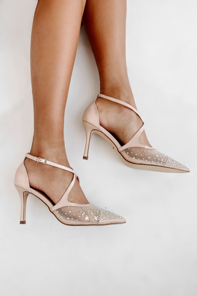 Exclusive Invitation Rhinestone Mesh Pumps (Champagne) · NanaMacs - Image 3