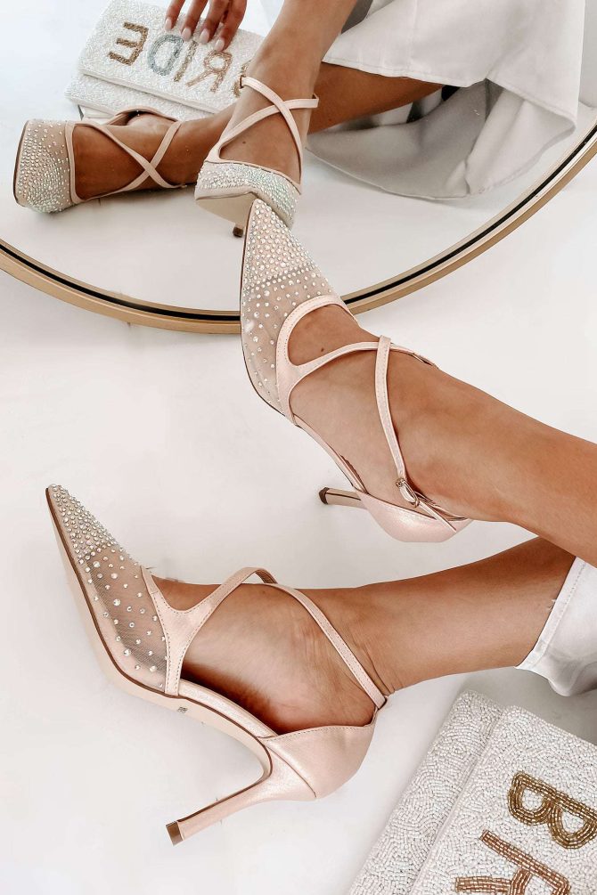 Exclusive Invitation Rhinestone Mesh Pumps (Champagne) · NanaMacs - Image 4