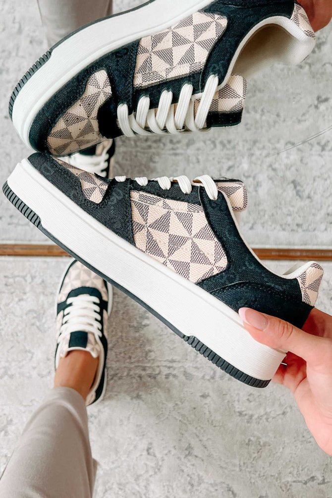 School Yard Style Colorblock Platform Sneakers (Black/Multi) · NanaMacs - Image 3