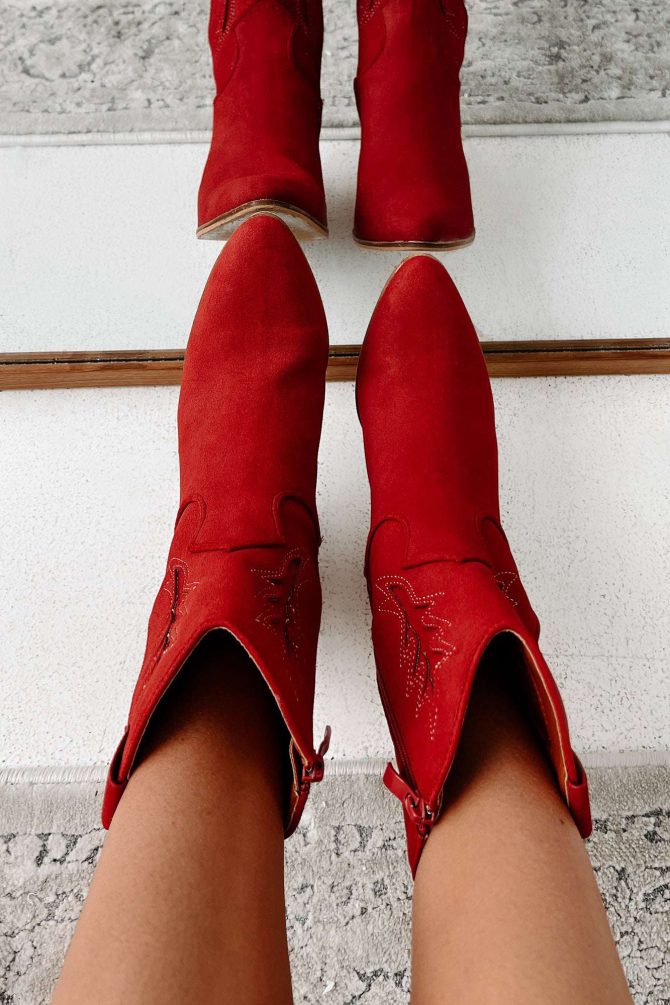 Don't Want Any Trouble Mid-Calf Western Booties (Vintage Red) · NanaMacs - Image 3