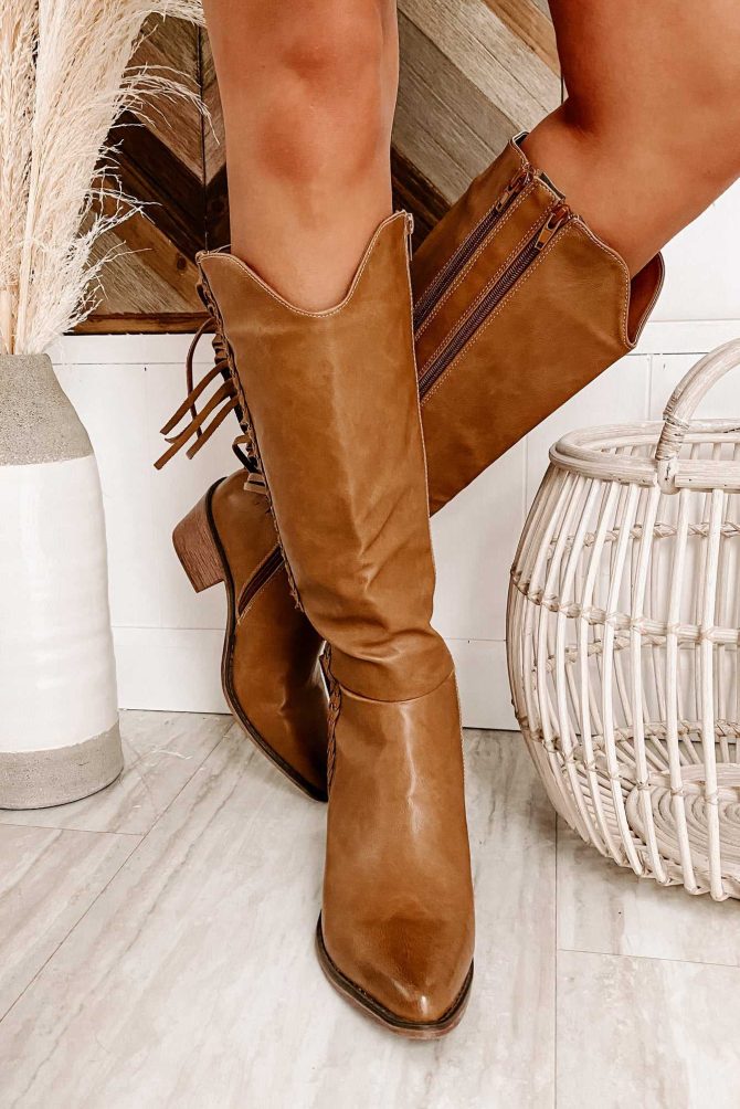 Wilder Faux Leather Fringe Boots (Natural) · NanaMacs - Image 4
