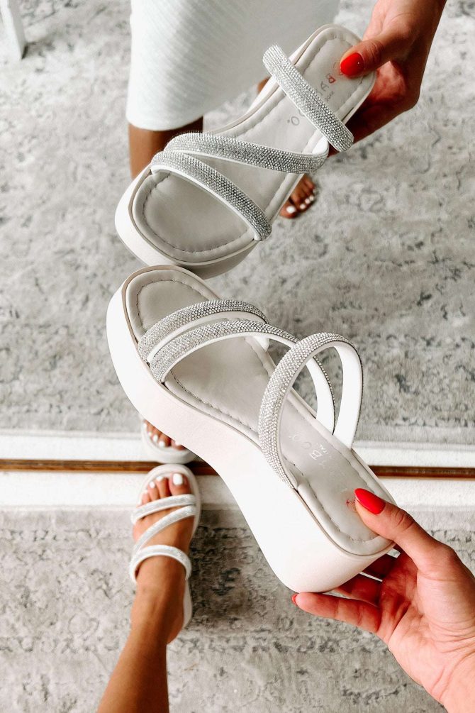 Rosana Rhinestone Platform Sandals (Silver Multi) · NanaMacs