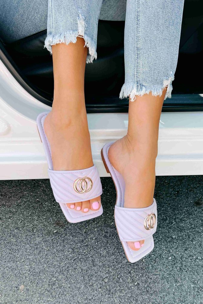 Chic Moments Quilted Sandal (Lavender) · NanaMacs - Image 3