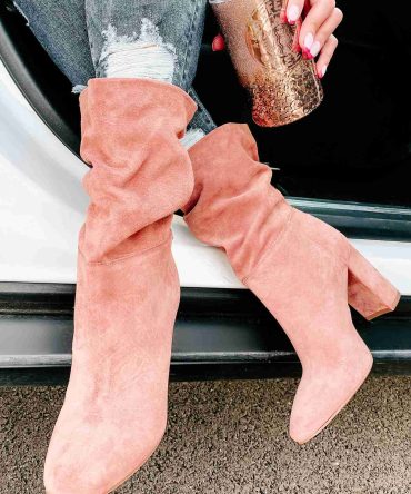 Forget Yesterday Slouchy Faux Suede Boots (Rose) · NanaMacs