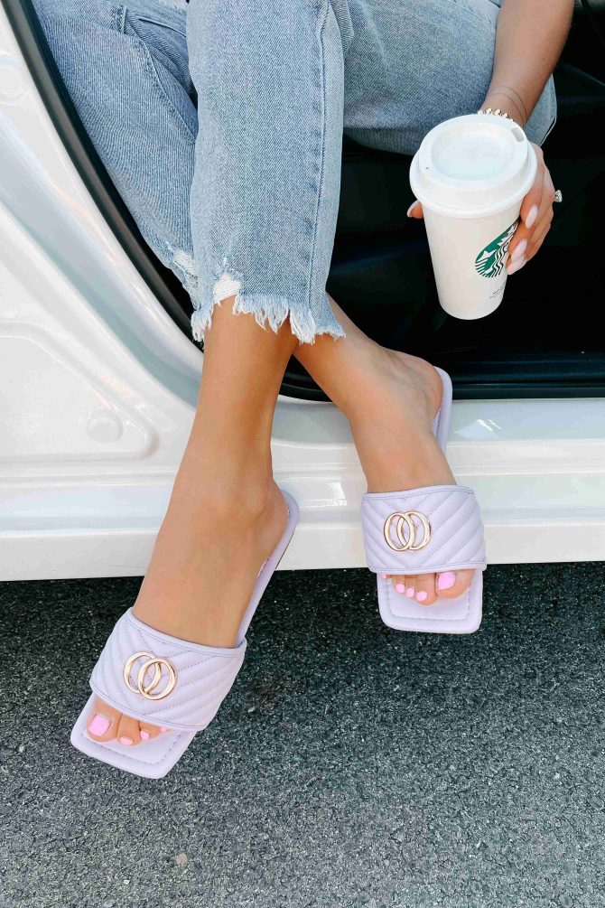 Chic Moments Quilted Sandal (Lavender) · NanaMacs