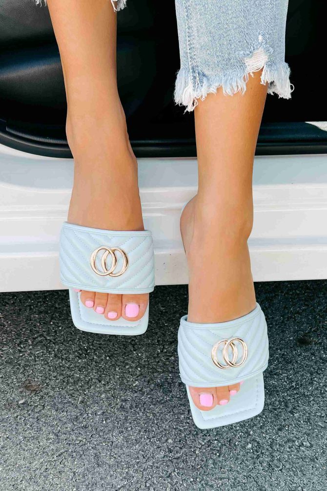 Chic Moments Quilted Sandal (Blue) · NanaMacs - Image 3