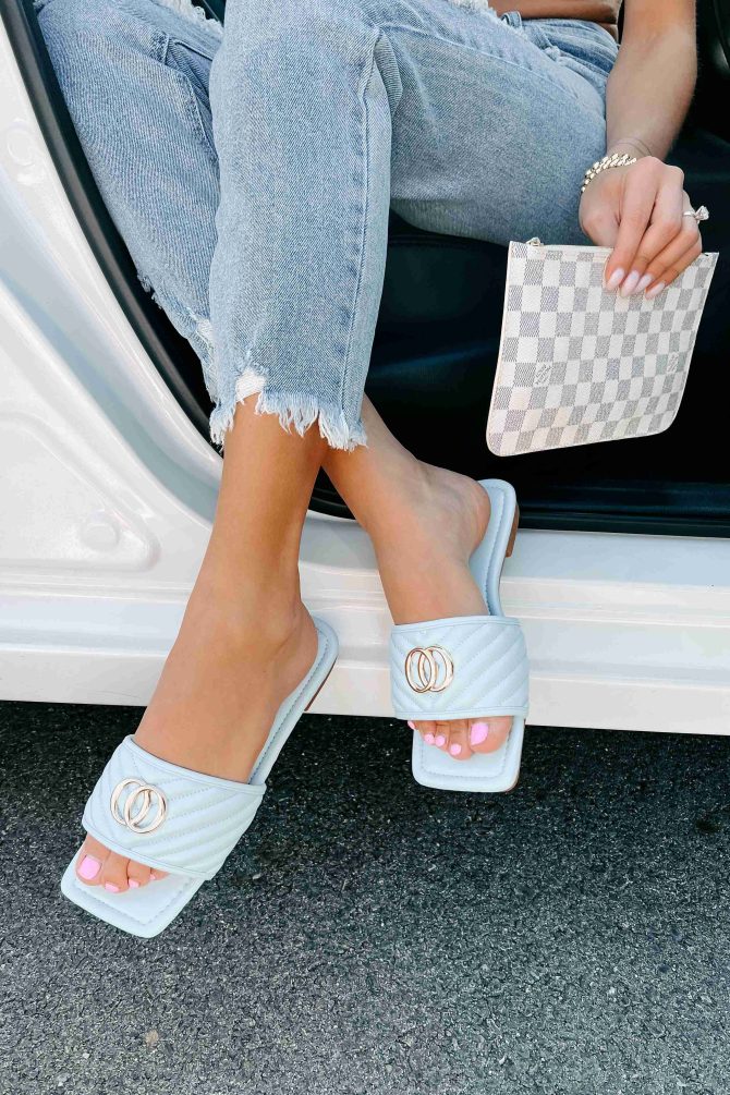 Chic Moments Quilted Sandal (Blue) · NanaMacs