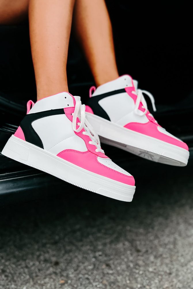 Here To Hoop High-Top Sneakers (Hot Pink) · NanaMacs - Image 2