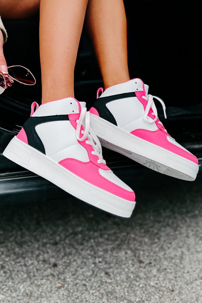 Here To Hoop High-Top Sneakers (Hot Pink) · NanaMacs - Image 4