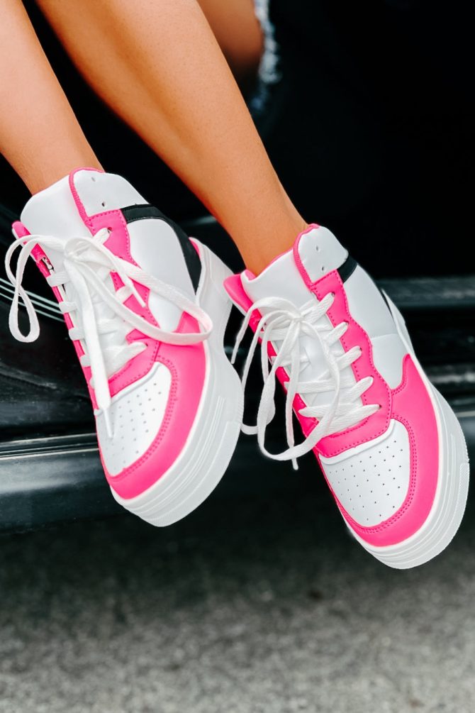 Here To Hoop High-Top Sneakers (Hot Pink) · NanaMacs - Image 3